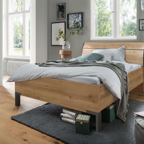 Futonbett WIEMANN Monaco Betten Gr. Liegefläche B/L: 140 cm x 200 cm Betthöhe: 48 cm, kein Härtegrad, ohne Matratze, braun (bianco, eiche, nachbildung, leisten in schiefer) Futonbetten mit Holzkopfteil