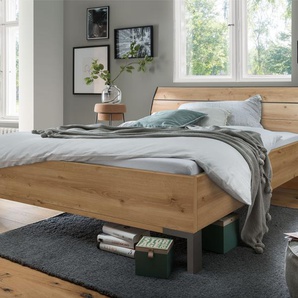 Futonbett WIEMANN Monaco Betten Gr. Liegefläche B/L: 180 cm x 200 cm Betthöhe: 48 cm, kein Härtegrad, ohne Matratze, braun (bianco, eiche, nachbildung, leisten in schiefer) Futonbetten mit Holzkopfteil