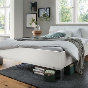 Futonbett WIEMANN Monaco Betten Gr. Liegefläche B/L: 180 cm x 200 cm Betthöhe: 48 cm, kein Härtegrad, ohne Matratze, weiß (weiß, kunstleder weiß) Futonbetten mit Polsterkopfteil