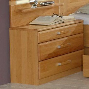 Nachtkommode WIEMANN Lausanne Sideboards Gr. B/H/T: 60 cm x 50 cm x 30 cm, beige (natur) Nachtkonsolen und Nachtkommoden (2er Set), teilmassiv