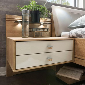 Nachtkonsole WIEMANN Kiruna Sideboards Gr. B/H/T: 60 cm x 48 cm x 43 cm, braun (eiche teilmassiv, champagnerglas) Nachtkonsolen und Nachtkommoden schwebende Optik