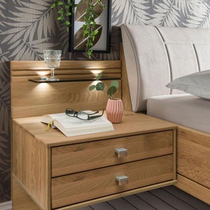 Nachtkonsole WIEMANN Kiruna Sideboards Gr. B/H/T: 60 cm x 48 cm x 43 cm, braun (eiche teilmassiv) Nachtkonsolen und Nachtkommoden schwebende Optik