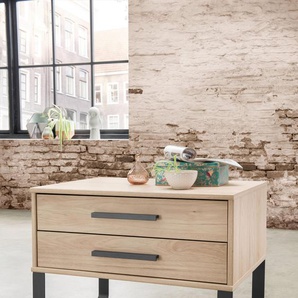 Nachttisch WIEMANN Brüssel Tische Gr. B: 60 cm, beige (steineiche nachbildung, schiefer nachbildung) Nachtkonsolen und Nachtkommoden vormontiert