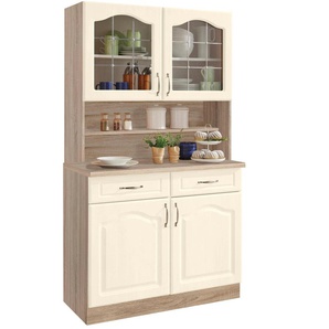 Buffet WIHO KÜCHEN Linz Schränke Gr. B/H/T: 100 cm x 180 cm x 50 cm, 2 St., gelb (vanille) Anrichten Buffets Schränke 100 cm breit