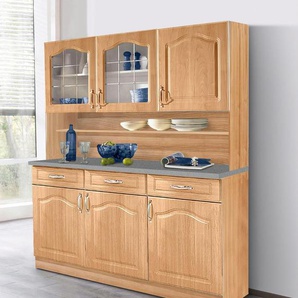 Buffet WIHO KÜCHEN Linz Schränke Gr. B/H/T: 150 cm x 180 cm x 50 cm, 4 St., braun (buchefarben) Anrichten Buffets Schränke 150 cm Breite in Landhaus-Optik
