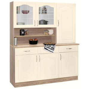 Buffet WIHO KÜCHEN Linz Schränke Gr. B/H/T: 150 cm x 180 cm x 50 cm, 4 St., gelb (vanille) Anrichten Buffets Schränke in Landhaus-Optik, Breite 150 cm
