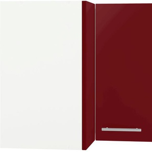Eckhängeschrank WIHO KÜCHEN Flexi2 Schränke Gr. B/H/T: 60 cm x 56,5 cm x 35 cm, rot (rot glanz, weiß) Küchenhängeschrank Eckhängeschrank Schränke
