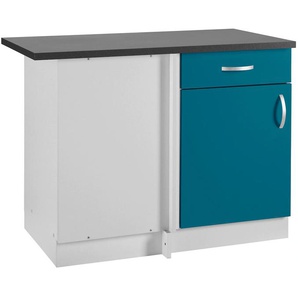 Eckunterschrank WIHO KÜCHEN Amrum Schränke Gr. B/H/T: 110 cm x 85 cm x 60 cm, 1 St., blau (ozeanblau, hellgrau) Eckunterschrank 110 cm breit