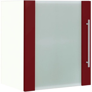Glashängeschrank WIHO KÜCHEN Flexi2 Schränke Gr. B/H/T: 50 cm x 56,5 cm x 35 cm, rot (rot glanz, weiß) Küchenhängeschrank Glashängeschrank Schränke Breite 50 cm