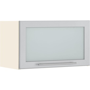 Hängeschrank WIHO KÜCHEN Flexi2, grau (front: glastür und aluffarbener rahmen, korpus: magnolia), B:60cm H:35cm T:35cm, Schränke, Breite 60 cm