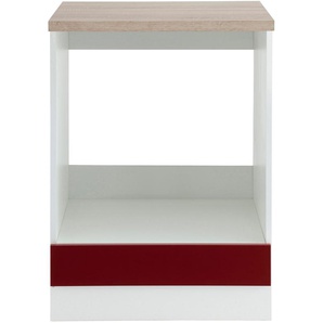 Herdumbauschrank WIHO KÜCHEN Flexi Schränke Gr. B/H/T: 60 cm x 82 cm x 57 cm, rot (rot glanz) Herdumbauschränke Schränke Höhe 82 cm
