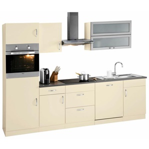 wiho Küchen Küchenzeile Amrum, mit E-Geräten, Breite 280 cm, mit Induktionskochfeld