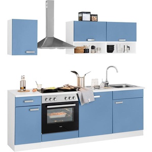 wiho Küchen Küchenzeile Husum, ohne E-Geräte, Breite 220 cm B: blau Küchenzeilen mit Geräten -blöcke Küchenmöbel