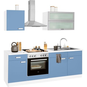 wiho Küchen Küchenzeile Husum, ohne E-Geräte, Breite 220 cm B: blau Küchenzeilen mit Geräten -blöcke Küchenmöbel