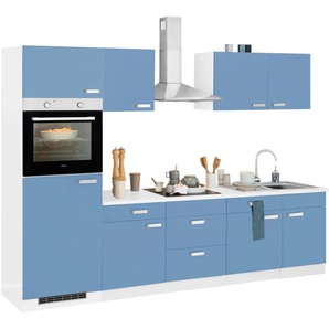 wiho Küchen Küchenzeile Husum, ohne E-Geräte, Breite 280 cm B: blau Küchenzeilen mit Geräten -blöcke Küchenmöbel