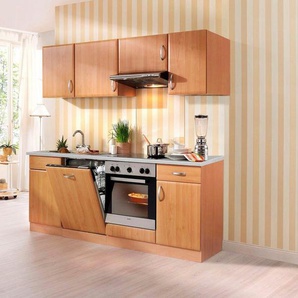 wiho Küchen Küchenzeile Prag, mit E-Geräten, Breite 220 cm