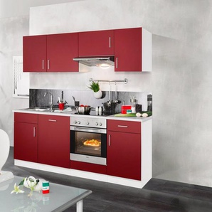 wiho Küchen Küchenzeile Valencia, mit E-Geräten, Breite 220 cm