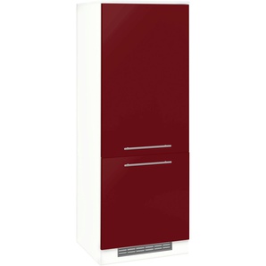 Kühlumbauschrank WIHO KÜCHEN Flexi2 Schränke Gr. B/H/T: 60 cm x 165 cm x 57 cm, rot (rot glanz, weiß) Kühlschrankumbauschränke Schränke