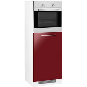 Kühlumbauschrank WIHO KÜCHEN Flexi2 Schränke Gr. B/H/T: 60 cm x 165 cm x 57 cm, rot (rot glanz, weiß) Kühlschrankumbauschrank Kühlschrankumbauschränke Schränke