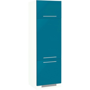 Kühlumbauschrank WIHO KÜCHEN Flexi2 Schränke Gr. B/H/T: 60 cm x 200 cm x 57 cm, blau (ozeanblau, weiß) Kühlschrankumbauschränke