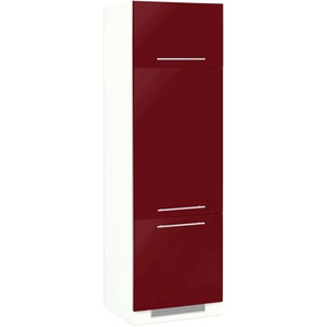 Kühlumbauschrank WIHO KÜCHEN Flexi2 Schränke Gr. B/H/T: 60 cm x 200 cm x 57 cm, rot (rot glanz, weiß) Kühlschrankumbauschränke Schränke