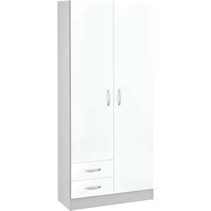Mehrzweckschrank WIHO KÜCHEN Amrum Schränke Gr. B/H/T: 80 cm x 180 cm x 35 cm, 2 St., weiß (weiß glanz, hellgrau) Mehrzweckschränke 80 cm breit, 2 kleine Schubkästen