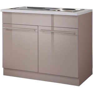 wiho Küchen Spülenschrank Chicago 100 cm breit, inkl. Einbauspüle aus Edelstahl