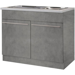 wiho Küchen Spülenschrank Chicago 100 cm breit, inkl. Einbauspüle aus Edelstahl