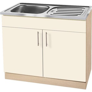 wiho Küchen Spülenschrank Kiel 100 cm breit mit Auflagespüle