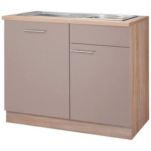 wiho Küchen Spülenschrank Montana 110 cm breit, inkl. Tür/Griff/Sockel für vollint. Geschirrspüler