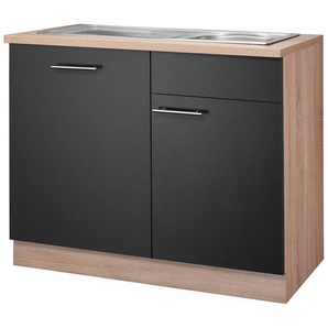 wiho Küchen Spülenschrank Montana 110 cm breit, inkl. Tür/Griff/Sockel für vollint. Geschirrspüler