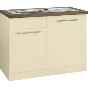 wiho Küchen Spülenschrank Unna 110 cm breit, inkl. Tür/Sockel/Griff für Geschirrspüler