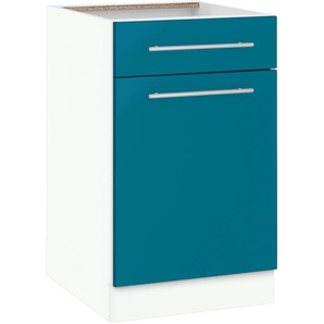Unterschrank WIHO KÜCHEN Flexi2 Schränke Gr. B/H/T: 50 cm x 82 cm x 57 cm, blau (ozeanblau, weiß) Unterschränke Breite 50 cm