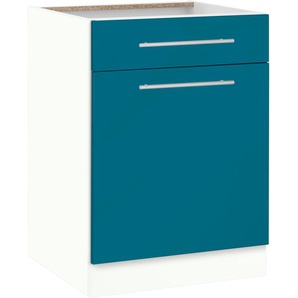 Unterschrank WIHO KÜCHEN Flexi2 Schränke Gr. B/H/T: 60 cm x 82 cm x 57 cm, blau (ozeanblau, weiß) Unterschränke Breite 60 cm