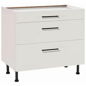 wiho Küchen Unterschrank Nisos 90 cm breit, Soft-Close in Schubladen, verstellbare Füße, ohne Platte
