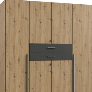 Drehtürenschrank WIMEX Denver Schränke Gr. B/H/T: 180 cm x 208 cm x 58 cm, 6 St., grau (artisan eiche nachbildung, graphit) Drehtürenschrank Drehtürenschränke Schränke