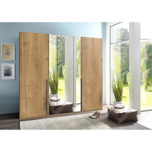 Wimex Drehtürenschrank Vanea Plankeneiche Dekor mit Spiegel 225x210x58 cm (BxHxT) Spanplatte Modern