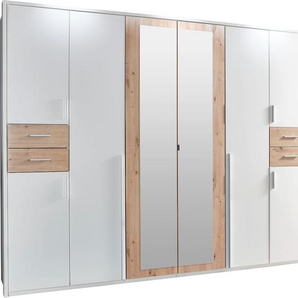 Drehtürenschrank WIMEX Vegas Schränke Gr. B/H/T: 273 cm x 210 cm x 58 cm, 8 St., weiß (weiß, artisan eiche nachbildung) Drehtürenschränke inklusive Passepartout-Rahmen