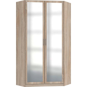 Eckkleiderschrank WIMEX Bitburg Schränke Gr. B/H/T: 95 cm x 198 cm x 58 cm, 2 St., braun (eiche sägerau nachbildung) Eckschränke Schränke mit Spiegel