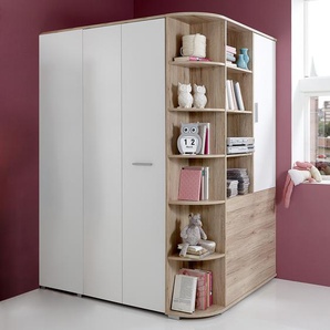 Eckschrank Joker 124 x 198 x 148cm Braun/Weiß/Beige