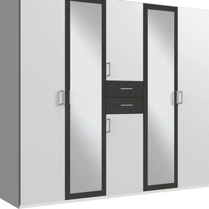 Kleiderschrank WIMEX Diver Schränke Gr. B/H/T: 225 cm x 207 cm x 58 cm, 6 St., weiß (weiß, graphit) Kleiderschränke