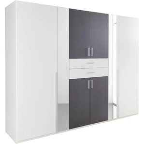 Kleiderschrank WIMEX Vanea Schränke Gr. B/H/T: 270 cm x 208 cm x 58 cm, 8 St., weiß (weiß, graphit) Drehtürenschrank Kleiderschrank Drehtürenschränke Schränke