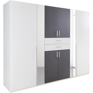 Kleiderschrank WIMEX Vanea Schränke Gr. B/H/T: 270 cm x 208 cm x 58 cm, 8 St., weiß (weiß, graphit) Drehtürenschrank Kleiderschrank Drehtürenschränke Schränke Bestseller