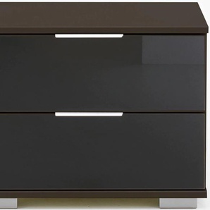 Nachtkommode WIMEX Easy Sideboards Gr. B/H/T: 52 cm x 40 cm x 38 cm, 2, grau (graphit, schwarzglas) Nachtkonsolen und Nachtkommoden