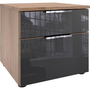 Wimex Nachtkommode Level36 C by fresh to go, Nachttisch mit Glaselementen auf der Front, soft-close Funktion