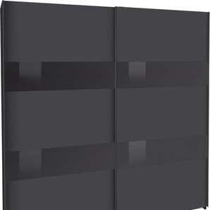 Schwebetürenschrank WIMEX Altona Schränke Gr. B/H/T: 225 cm x 236 cm x 65 cm, 2 St., grau (graphit, grauglas) Schwebetürenschränke und Schiebetürenschränke mit Glaselementen zusätzlichen Einlegeböden