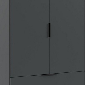 Wimex Wäscheschrank Easy Plus Kleiderschrank Garderobe 2 Schubladen, 81 oder 130cm breit in verschiedenen Farben, moderne Optik mit schwarzen Metallgriffen