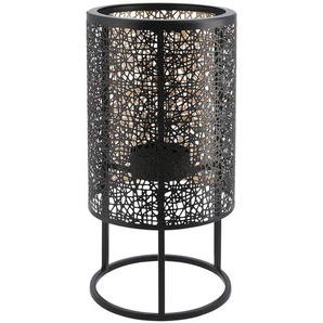 Windlicht auf Metallständer   ¦ schwarz ¦ Eisen ¦ Maße (cm): H: 30  Ø: 15.5