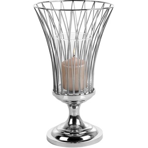 Windlicht FINK ALLEGRA Kerzenhalter Gr. H: 43 cm, silberfarben Windlichter Laternen Kerzenhalter aus Edelstahl und Glas