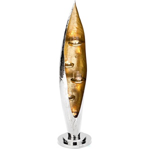 Windlicht FINK CAVA, mit feiner Hammerschlagstruktur Kerzenhalter Gr. H: 70 cm, silberfarben Windlichter Laternen aus Aluminium und Glas, 5-flammig, Höhe ca. 70 cm